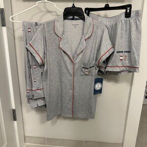 NWT Life is Good Women’s Gray 3-piece Pajamas "Brew Crew", size small